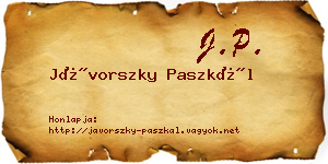 Jávorszky Paszkál névjegykártya