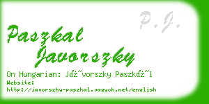 paszkal javorszky business card